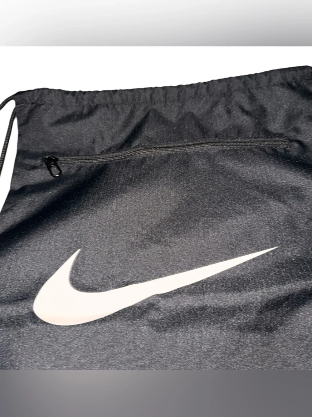 NIKE Brasilia 9.5 Training Gym Sack Drawstring Back Black Logo Braided Straps